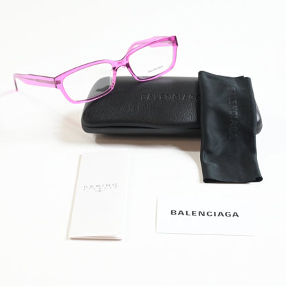 Balenciaga BB0065O 007 Womens Authentic Eyeglasses Clear Pink, 55mm - New