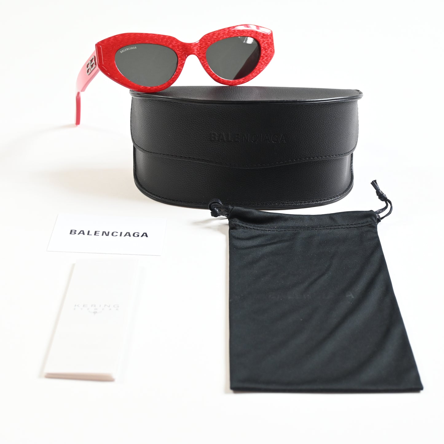 Balenciaga BB0236S 003 Womens Authentic Sunglasses Red/Gray, 52mm - New