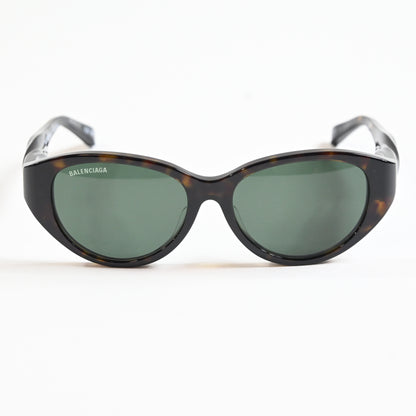 Balenciaga BB0209SA 002 Womens Authentic Sunglasses Havana/Green, 55mm - New