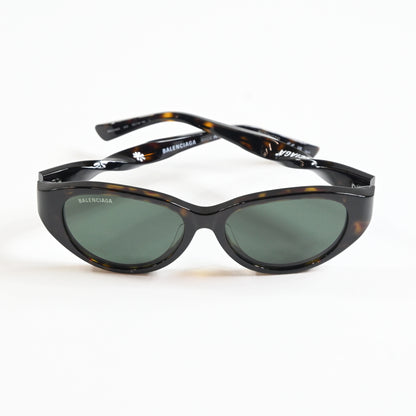 Balenciaga BB0209SA 002 Womens Authentic Sunglasses Havana/Green, 55mm - New