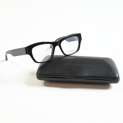Balenciaga BB0264O 001 Unisex Authentic Eyeglasses Black/Silver, 53mm - New