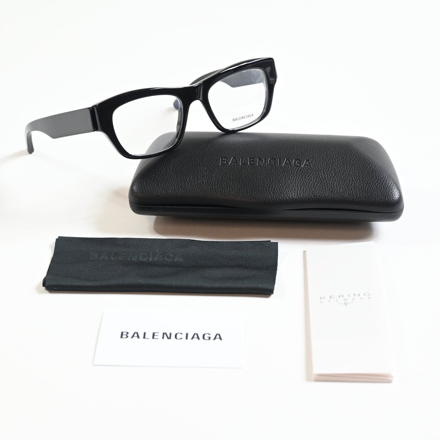 Balenciaga BB0264O 001 Unisex Authentic Eyeglasses Black/Silver, 53mm - New