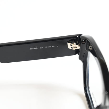Balenciaga BB0264O 001 Unisex Authentic Eyeglasses Black/Silver, 53mm - New