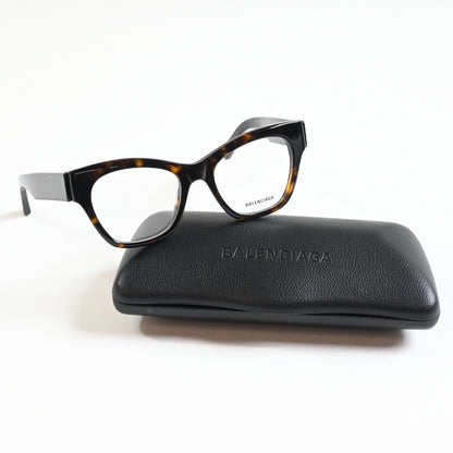 Balenciaga BB0263O 002 Womens Authentic Eyeglasses Havana/Silver, 52mm - New