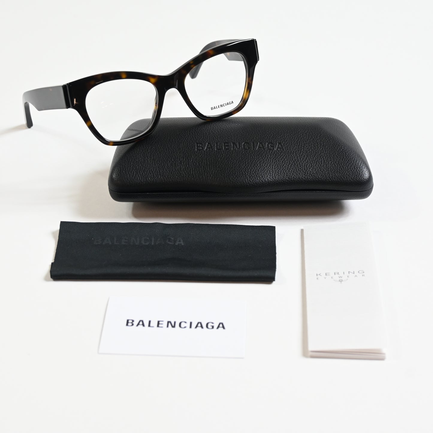 Balenciaga BB0263O 002 Womens Authentic Eyeglasses Havana/Silver, 52mm - New
