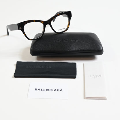 Balenciaga BB0263O 002 Womens Authentic Eyeglasses Havana/Silver, 52mm - New