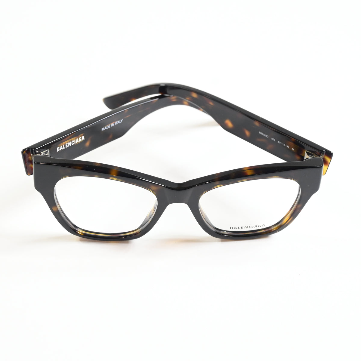 Balenciaga BB0263O 002 Womens Authentic Eyeglasses Havana/Silver, 52mm - New