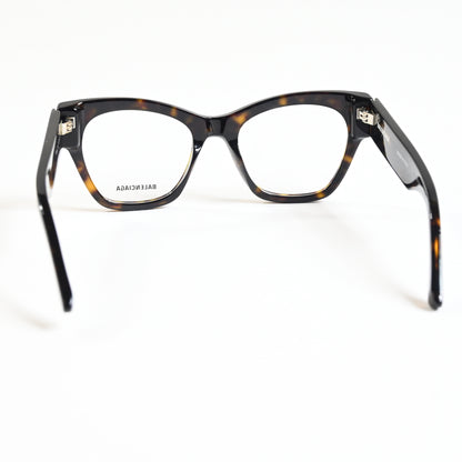Balenciaga BB0263O 002 Womens Authentic Eyeglasses Havana/Silver, 52mm - New