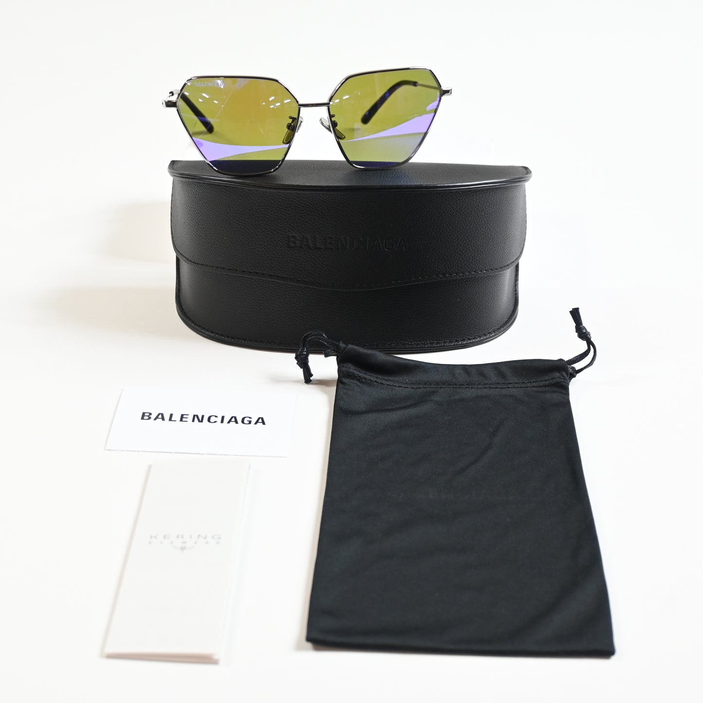 Balenciaga BB0194S 003 Womens Authentic Sunglasses Ruthenium/Silver, 61mm - New