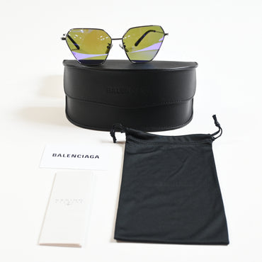 Balenciaga BB0194S 003 Womens Authentic Sunglasses Ruthenium/Silver, 61mm - New