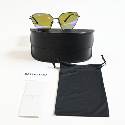 Balenciaga BB0194S 003 Womens Authentic Sunglasses Ruthenium/Silver, 61mm - New