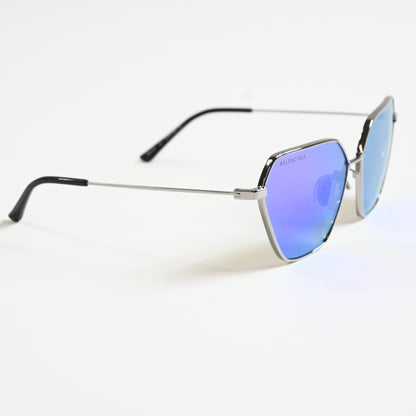Balenciaga BB0194S 003 Womens Authentic Sunglasses Ruthenium/Silver, 61mm - New