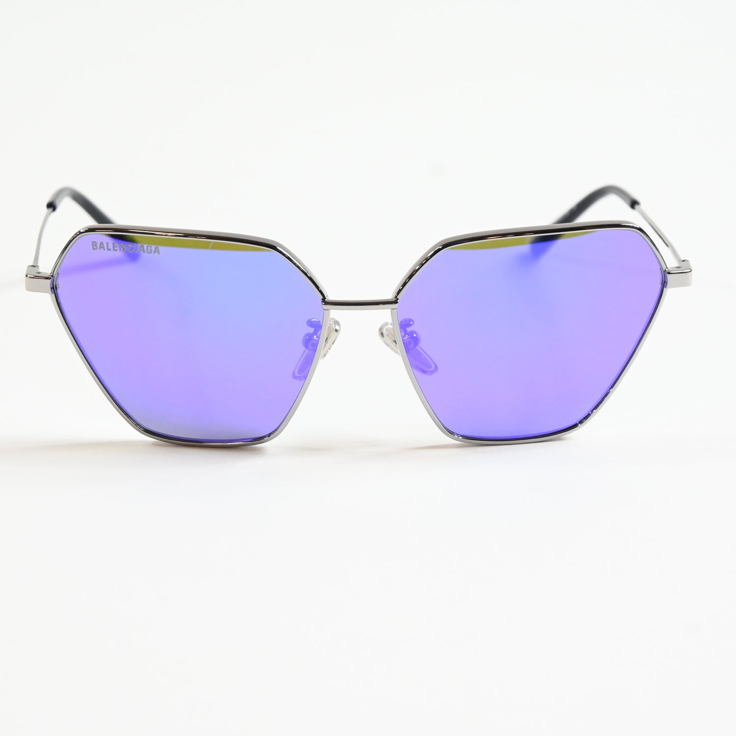 Balenciaga BB0194S 003 Womens Authentic Sunglasses Ruthenium/Silver, 61mm - New