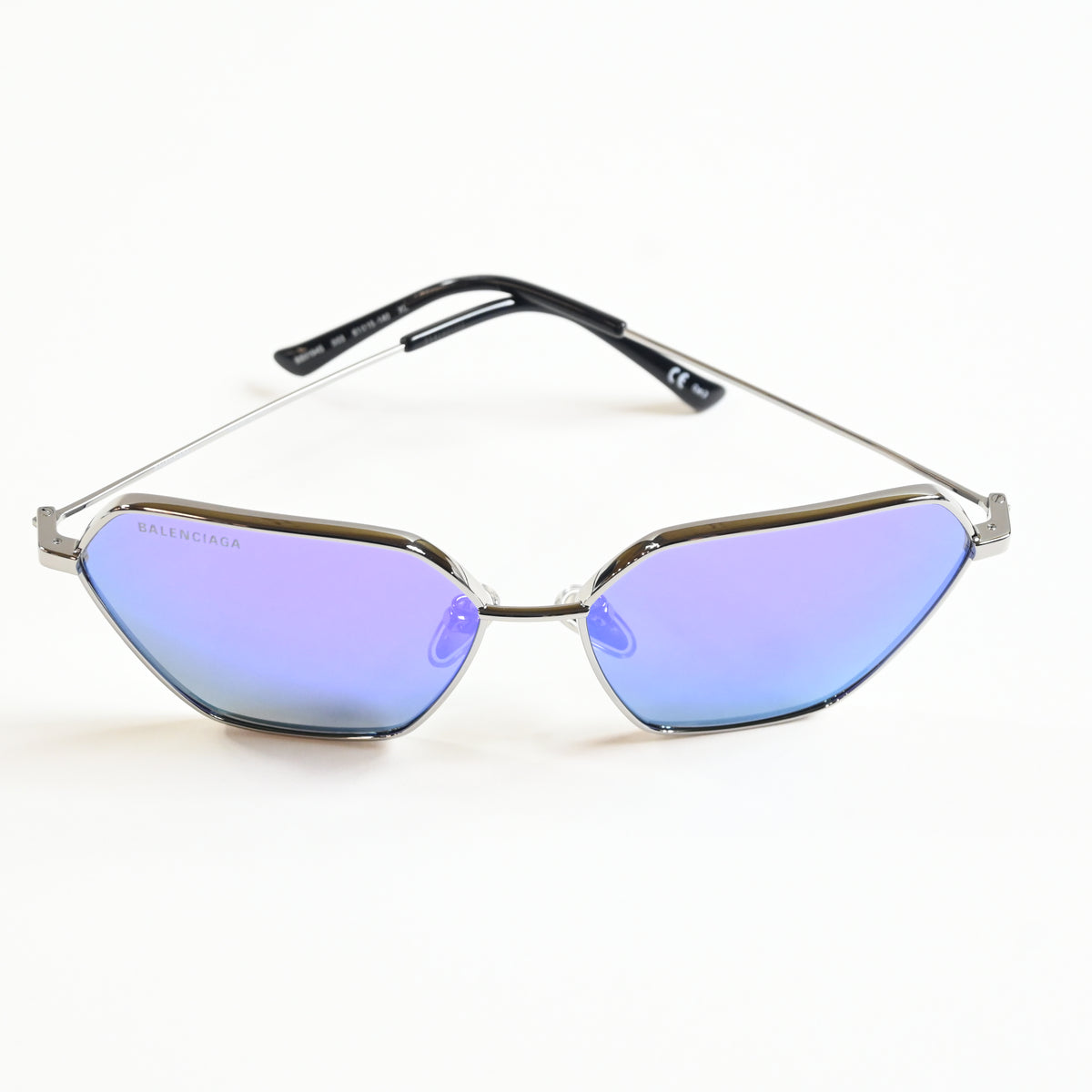 Balenciaga BB0194S 003 Womens Authentic Sunglasses Ruthenium/Silver, 61mm - New