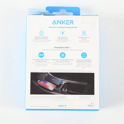 Anker 2-Port 20W USB-C + 15W USB-A Power Delivery Car Charger - Black