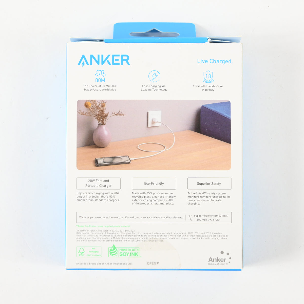 Anker Compact 20W Anker Wall Charger Adapter - White