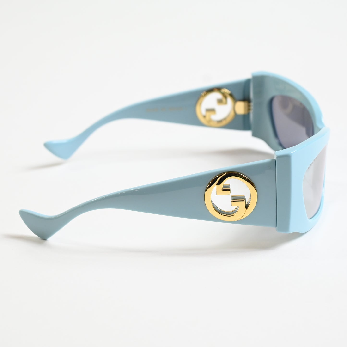 Gucci GG1412S 005 Womens Authentic Sunglasses Light Blue/Gold, 62mm - New