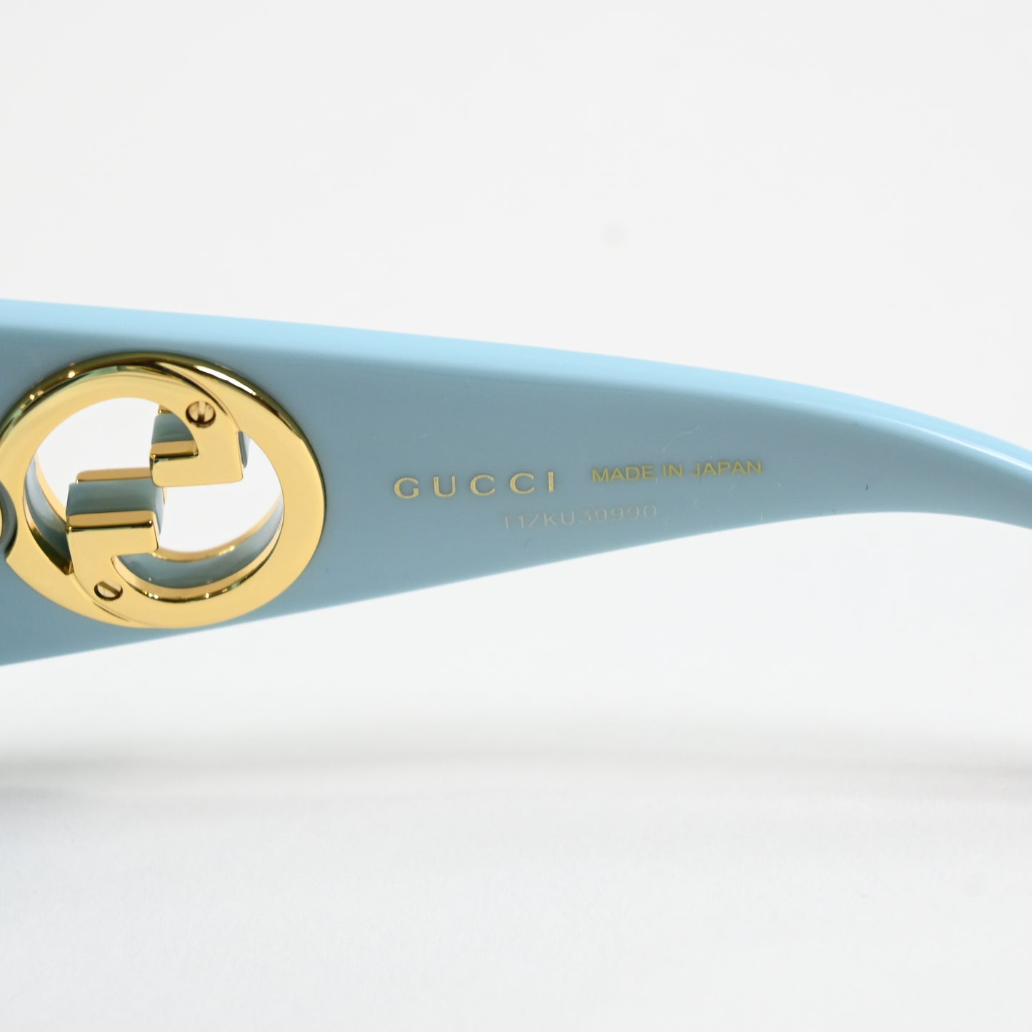 Gucci GG1412S 005 Womens Authentic Sunglasses Light Blue/Gold, 62mm - New