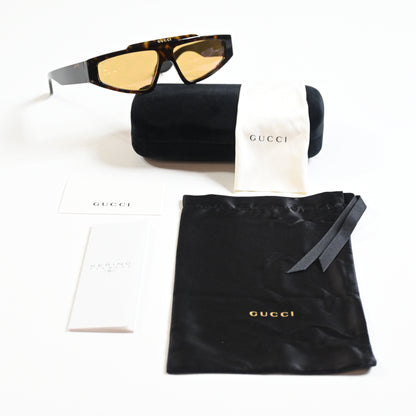 Gucci GG1591S 002 Unisex Authentic Sunglasses Dark Havana/Bronze, 58mm - New