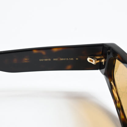 Gucci GG1591S 002 Unisex Authentic Sunglasses Dark Havana/Bronze, 58mm - New