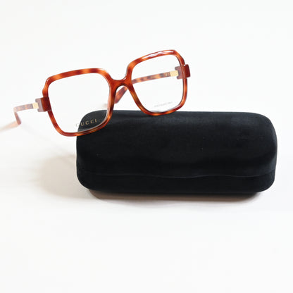 Gucci GG1433O 002 Womens Authentic Eyeglasses Havana/Gold, 55mm - New
