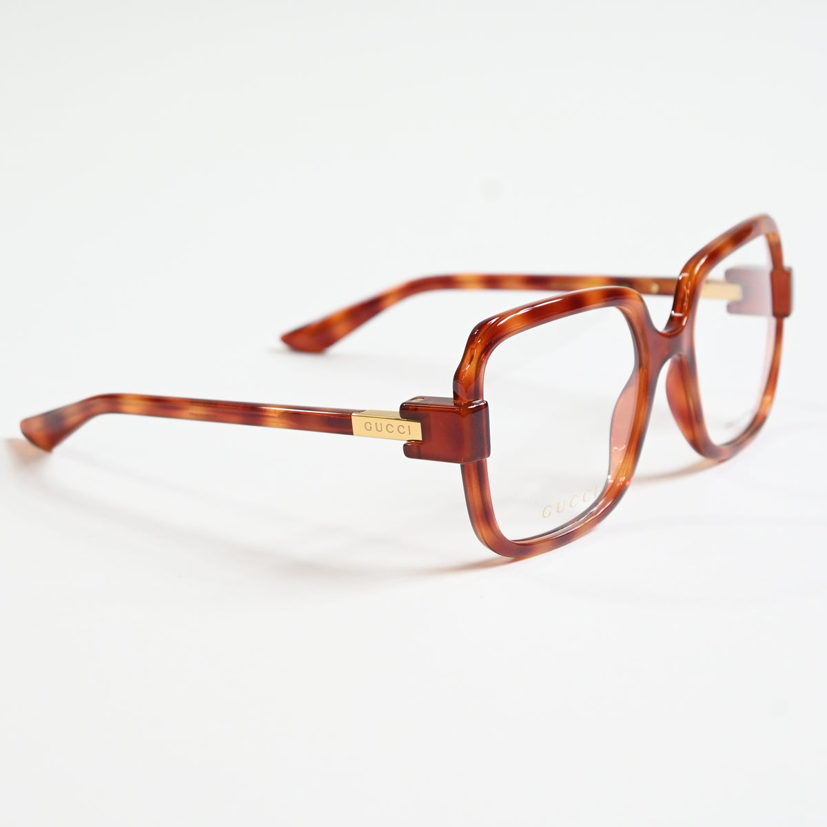 Gucci GG1433O 002 Womens Authentic Eyeglasses Havana/Gold, 55mm - New