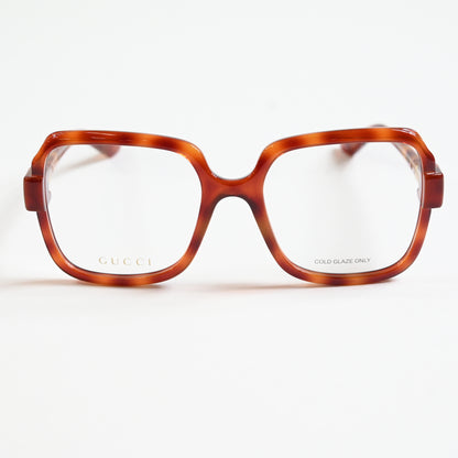 Gucci GG1433O 002 Womens Authentic Eyeglasses Havana/Gold, 55mm - New