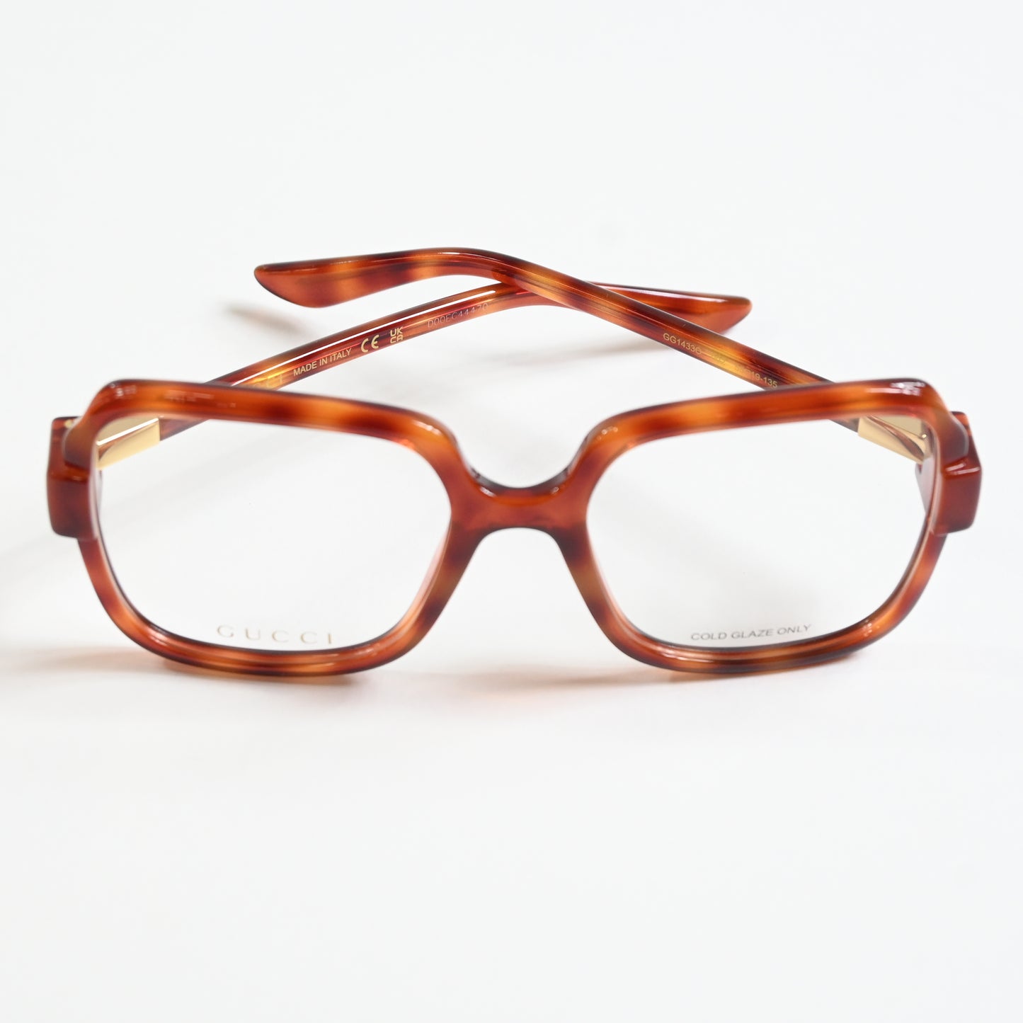 Gucci GG1433O 002 Womens Authentic Eyeglasses Havana/Gold, 55mm - New