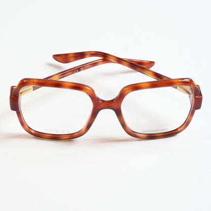 Gucci GG1433O 002 Womens Authentic Eyeglasses Havana/Gold, 55mm - New