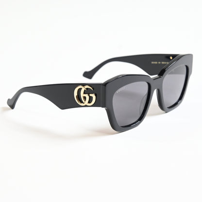 Gucci GG1422S 001 Womens Authentic Sunglasses Black/Gold, 55mm - New