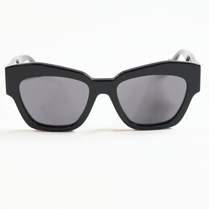Gucci GG1422S 001 Womens Authentic Sunglasses Black/Gold, 55mm - New