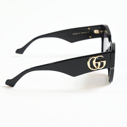 Gucci GG1422S 001 Womens Authentic Sunglasses Black/Gold, 55mm - New