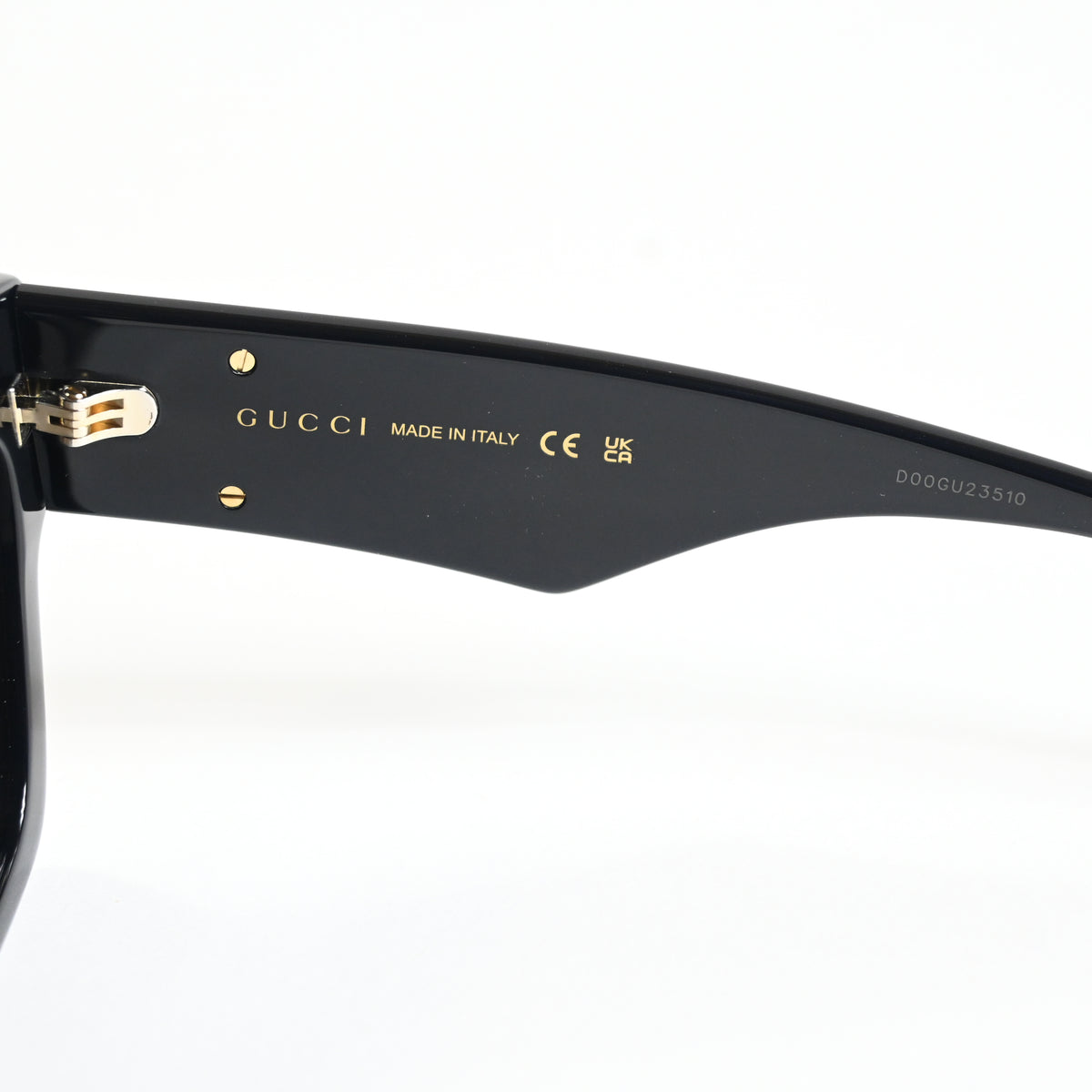 Gucci GG1422S 001 Womens Authentic Sunglasses Black/Gold, 55mm - New