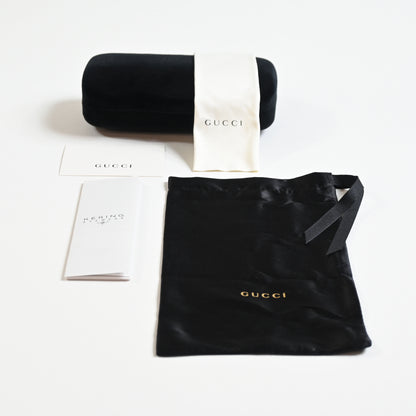 Gucci GG1422S 001 Womens Authentic Sunglasses Black/Gold, 55mm - New