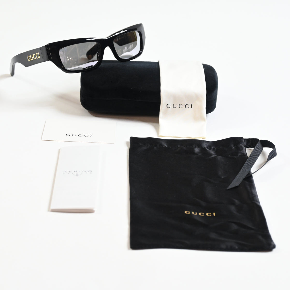 Gucci GG1296S 002 Mens Authentic Sunglasses Black/Silver, 55mm - New
