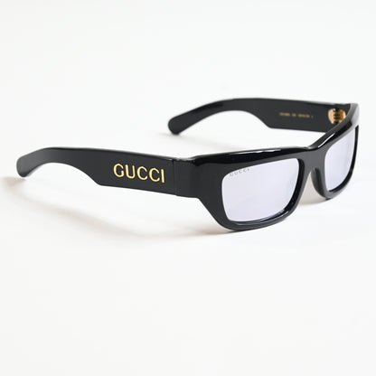 Gucci GG1296S 002 Mens Authentic Sunglasses Black/Silver, 55mm - New