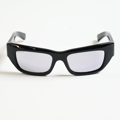 Gucci GG1296S 002 Mens Authentic Sunglasses Black/Silver, 55mm - New