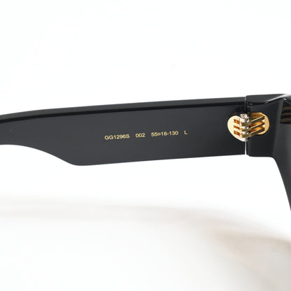 Gucci GG1296S 002 Mens Authentic Sunglasses Black/Silver, 55mm - New