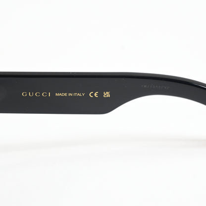 Gucci GG1296S 002 Mens Authentic Sunglasses Black/Silver, 55mm - New