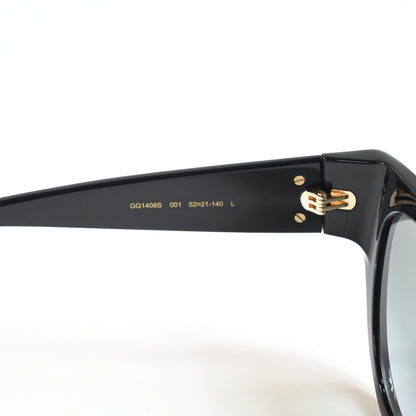 Gucci GG1408S 001 Womens Authentic Sunglasses Black/gold, 52mm - New