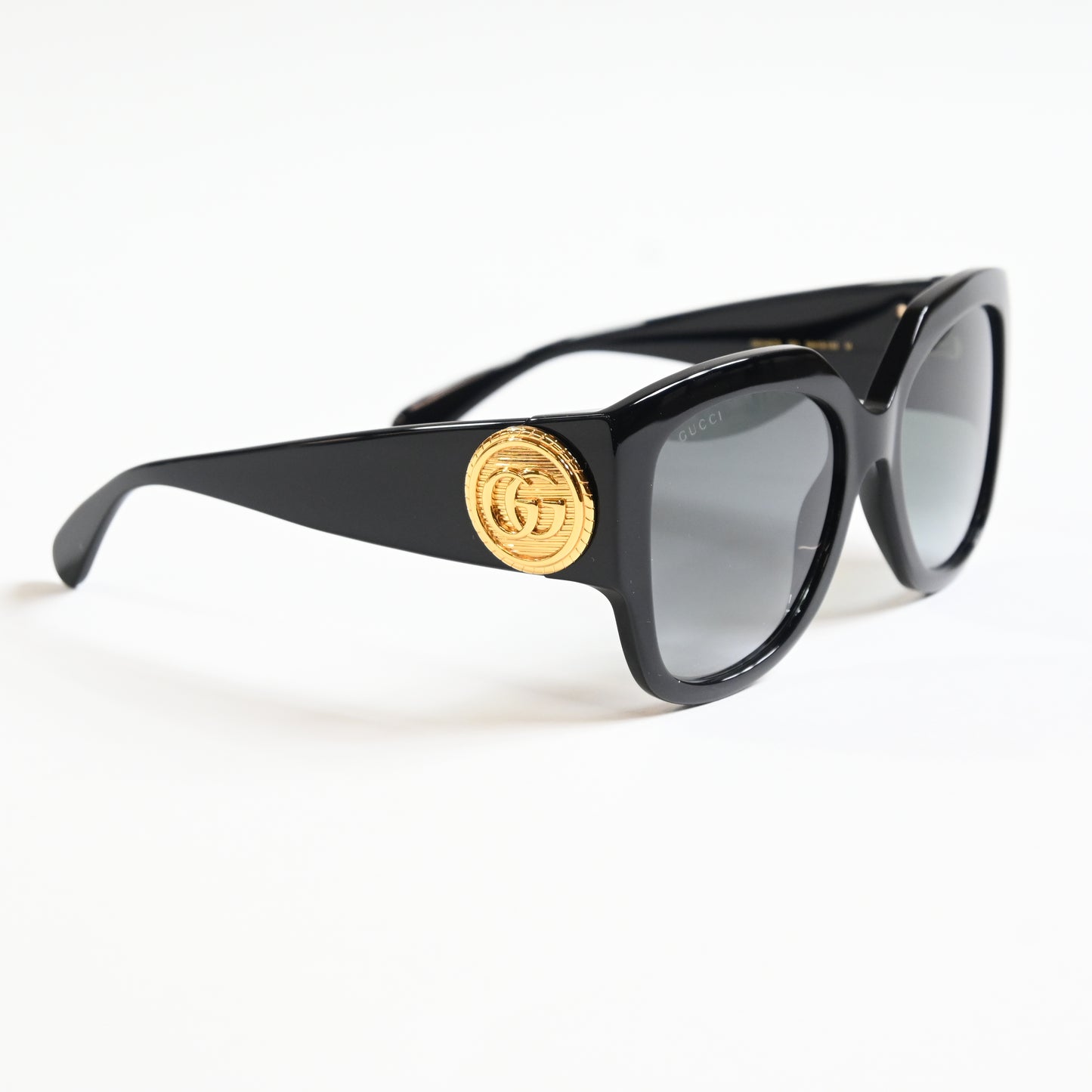Gucci GG1407S 001 Womens Authentic Sunglasses Black/Gold, 54mm - New