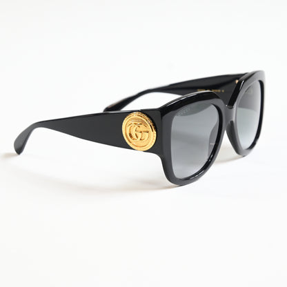 Gucci GG1407S 001 Womens Authentic Sunglasses Black/Gold, 54mm - New
