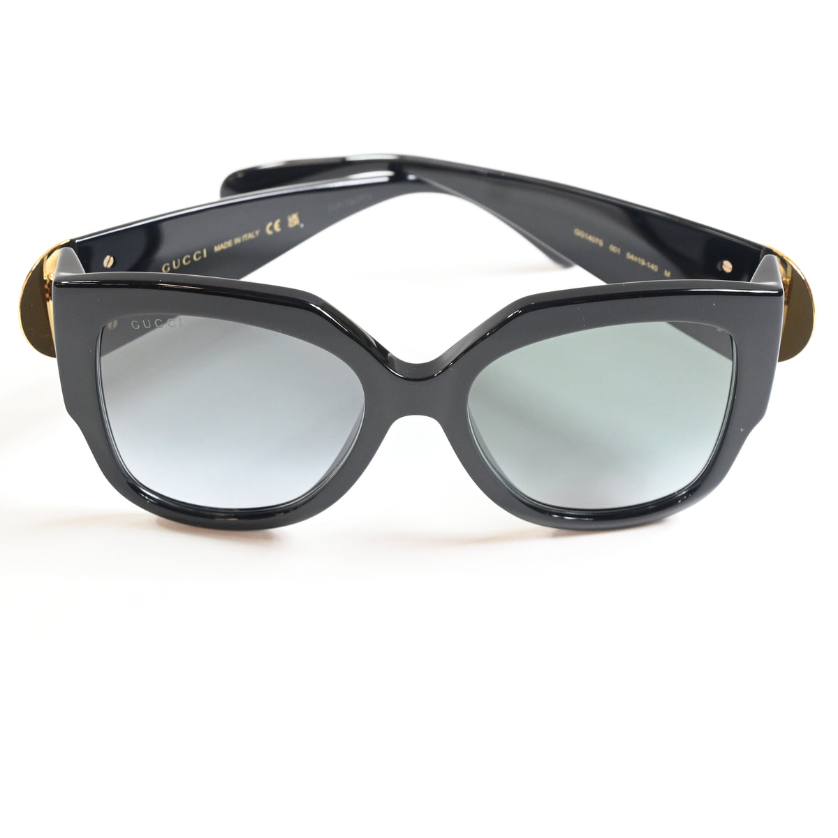 Gucci GG1407S 001 Womens Authentic Sunglasses Black/Gold, 54mm - New