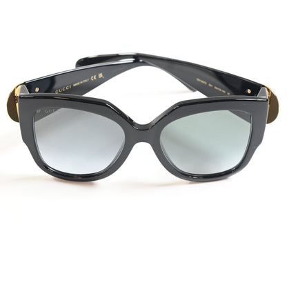 Gucci GG1407S 001 Womens Authentic Sunglasses Black/Gold, 54mm - New