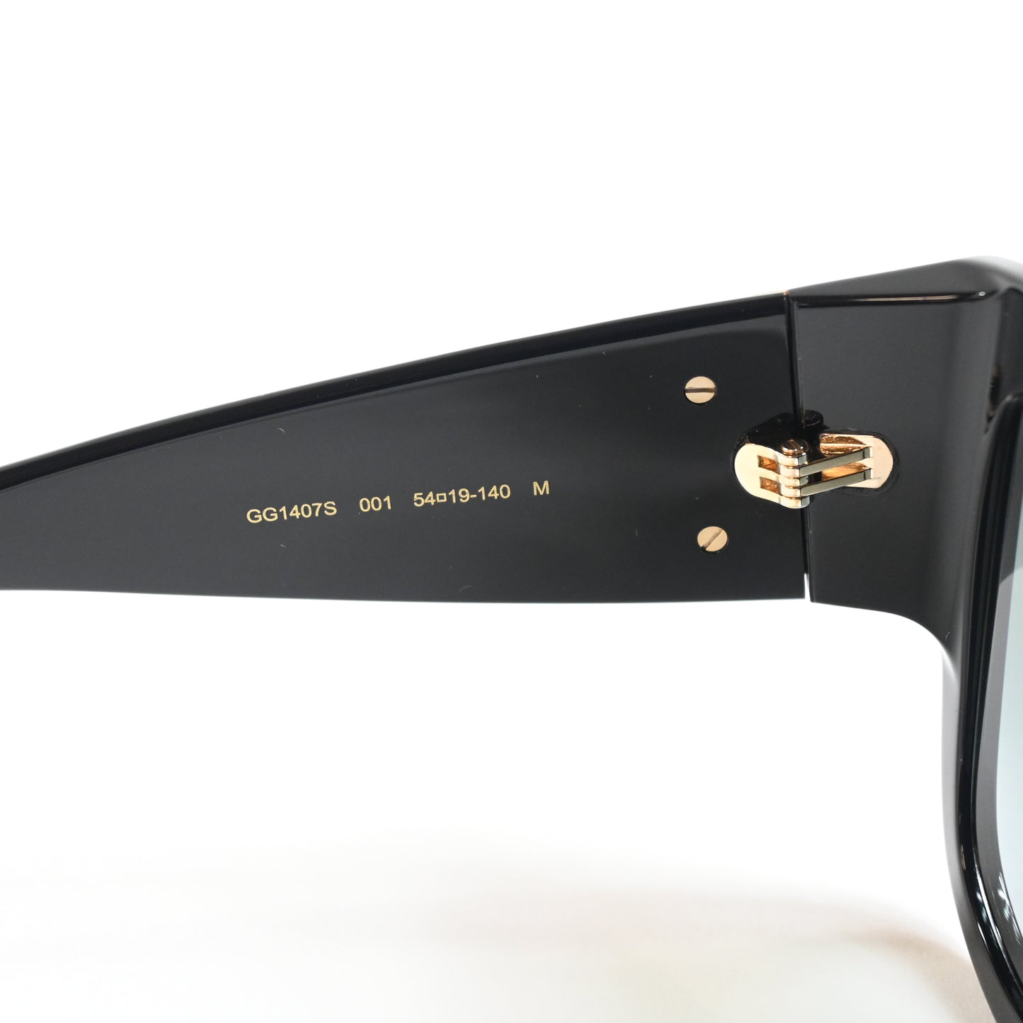 Gucci GG1407S 001 Womens Authentic Sunglasses Black/Gold, 54mm - New