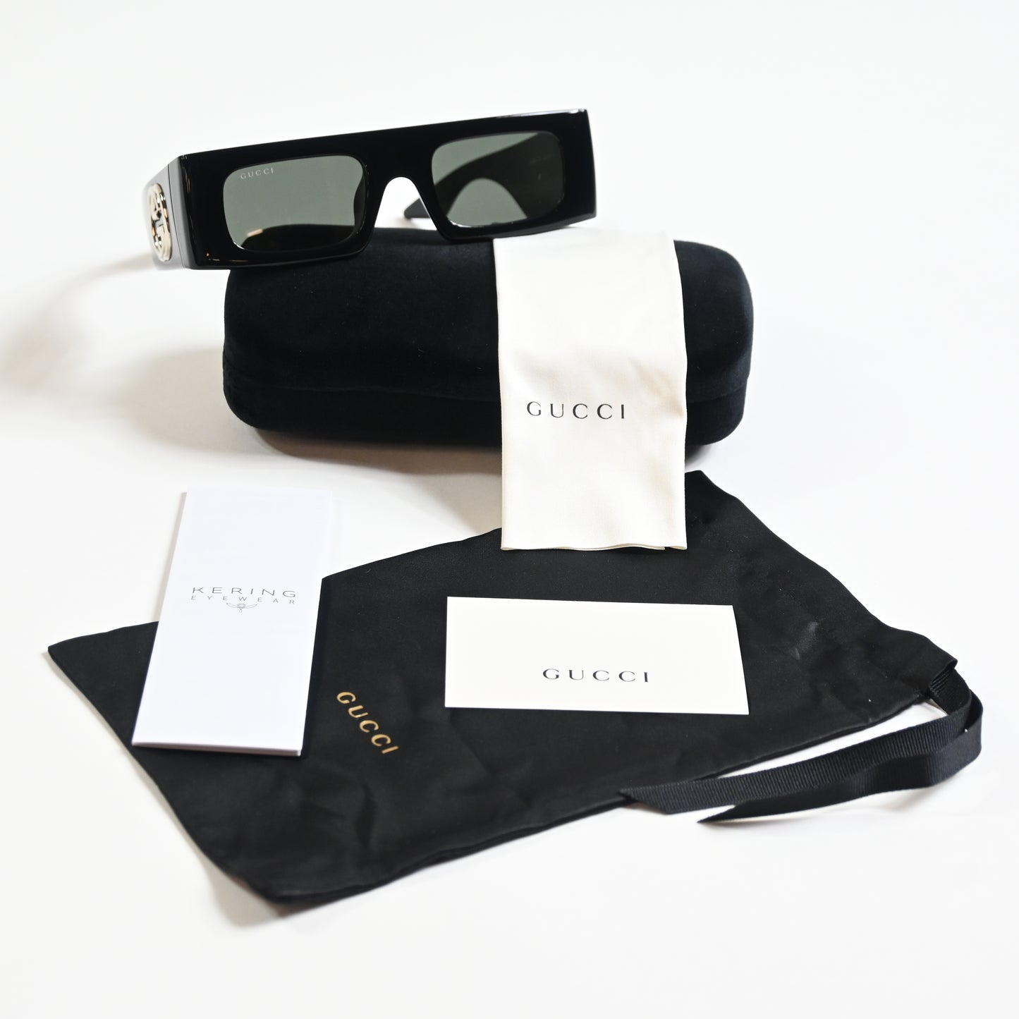 Gucci GG1646S 001 Womens Authentic Sunglasses Black/Silver, 49mm - New