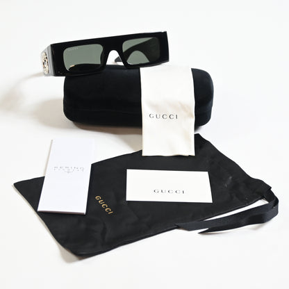 Gucci GG1646S 001 Womens Authentic Sunglasses Black/Silver, 49mm - New