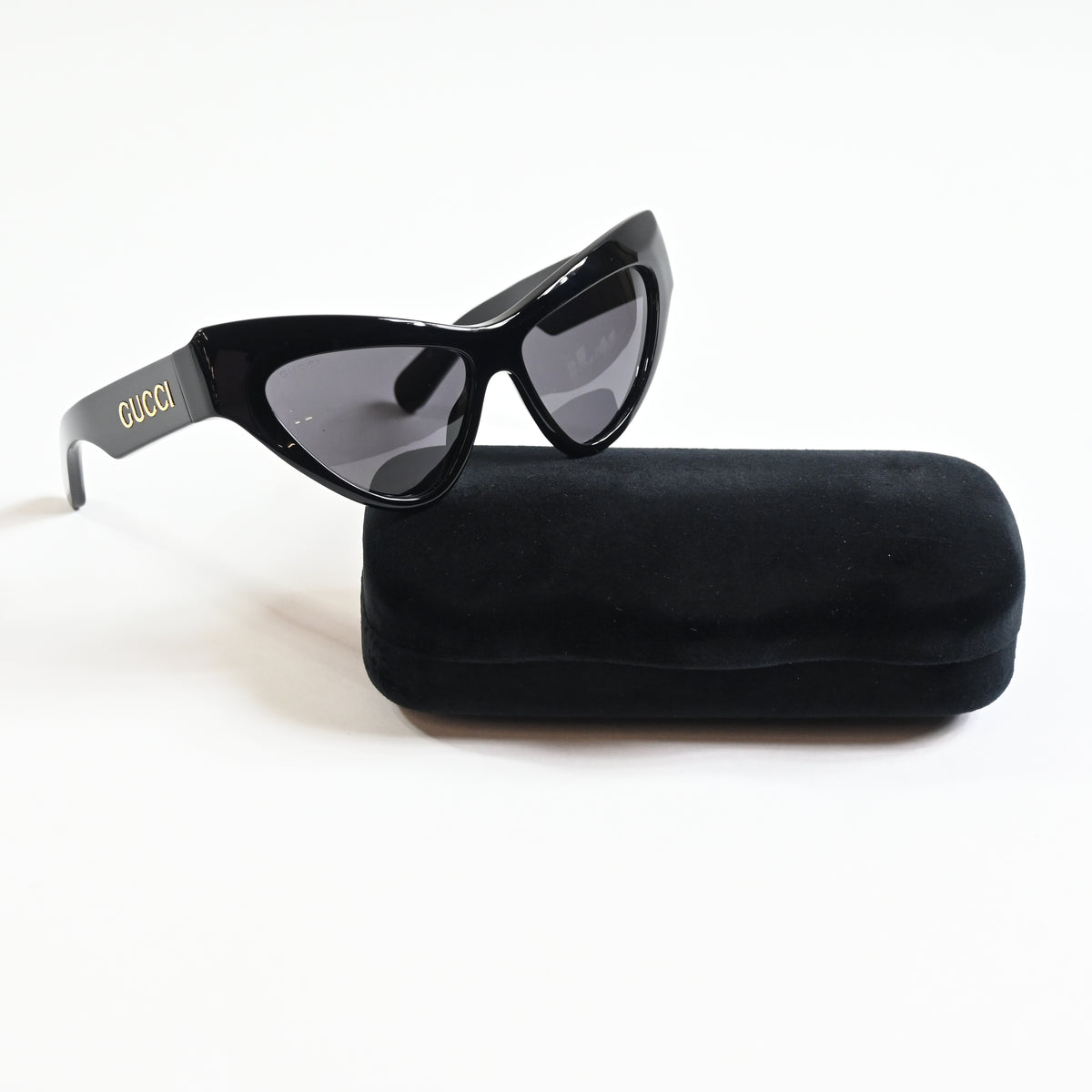 Gucci GG1294S 001 Womens Authentic Sunglasses Black/Gold, 57mm - New