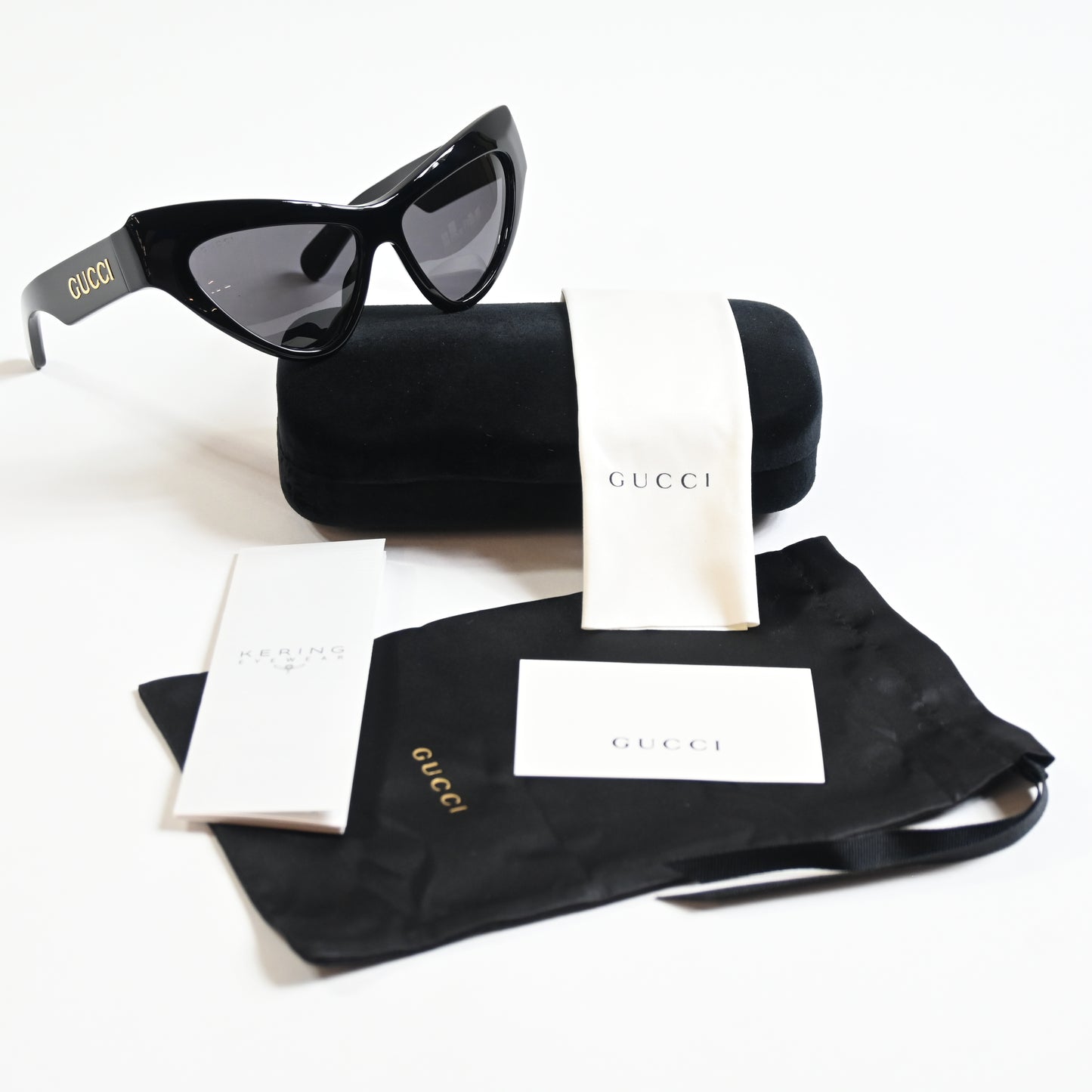 Gucci GG1294S 001 Womens Authentic Sunglasses Black/Gold, 57mm - New