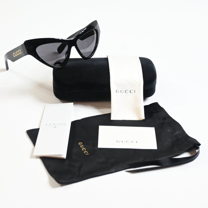 Gucci GG1294S 001 Womens Authentic Sunglasses Black/Gold, 57mm - New